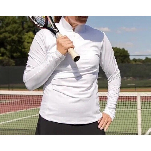 NWT Line in the Sand Rashguard With Built‎ in Bra Size Small Ruching White - Picture 1 of 11